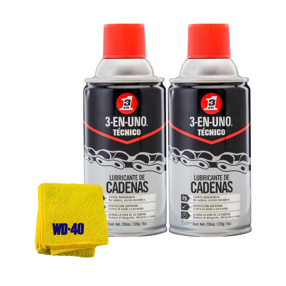 Lubricante Para Cadenas 3-en-uno 2x Und